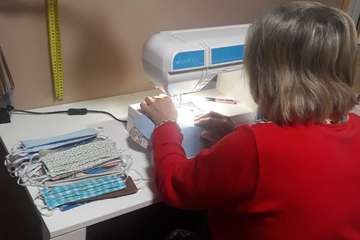 Mascarillas confeccionadas por Tita Rodríguez en Melenara (Foto TA)