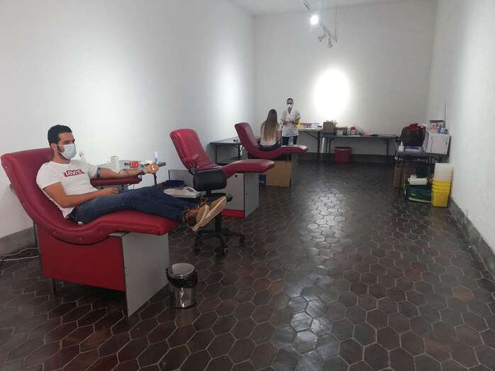 Punto de donación de sangre instalado en las Casas Consistoriales de San Juan, en Telde (Foto TA)
