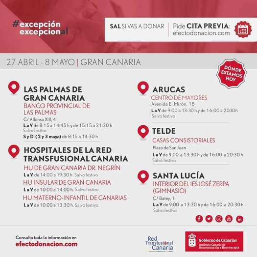 Cartel anunciador de la ampliación hasta el 8 de mayo del puesto excepcional del ICHH en Telde (Foto TA)