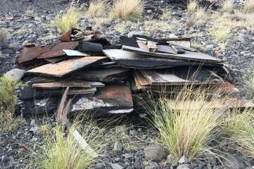 Escombros y basura en el cauce del Barranco Real de Telde (Foto TA)