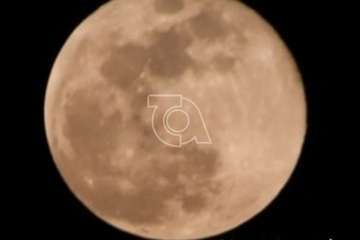 La ‘superluna de las flores’ vista desde Telde (Foto Antonio Alí)