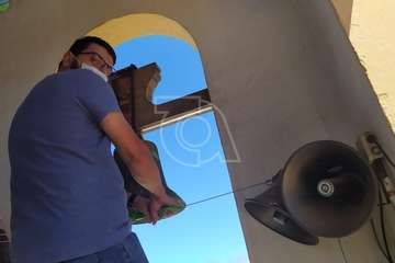 Repique de campanas, misa de romeros y ofrenda a la Virgen de las Nieves/TA y Francisco Javier Santana.