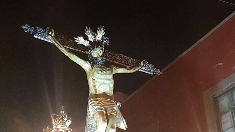 Imagen venerada del Santo Cristo de Telde, en la procesión del pasado año/TA.
