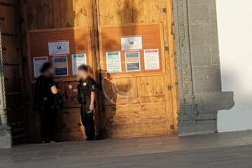 La Basílica de Telde contrata un vigilante de seguridad para evitar intromisiones durante las celebraciones/TA.