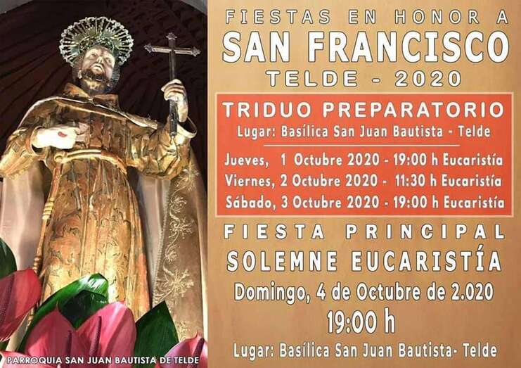 Cartel de los actos litúrgicos en honor de San Francisco de Asís/TA.