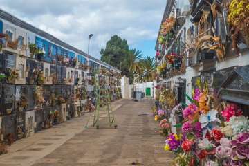 La pandemia merma la visita de familiares a los cementerios de Telde para rendir homenaje a sus difuntos/TA.