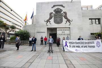 Minuto de silencio en Telde y en Presidencia del Gobierno de Canarias por la mujer asesinada en Gáldar/TA y Acfi Press.