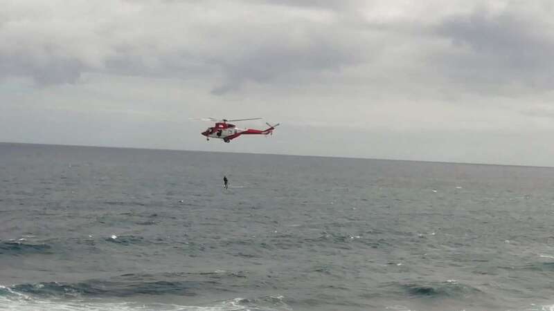 El helicóptero del GES en acción en la costa norte de La Garita/TA.