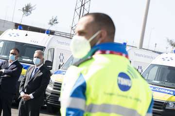 Presentación en Telde de la nueva flota de ambulancias de TSNU de Gran Canaria/Acfi Pres.