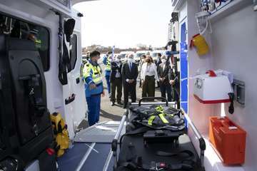 Presentación en Telde de la nueva flota de ambulancias de TSNU de Gran Canaria/Acfi Pres.