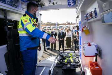 Presentación en Telde de la nueva flota de ambulancias de TSNU de Gran Canaria/Acfi Pres.
