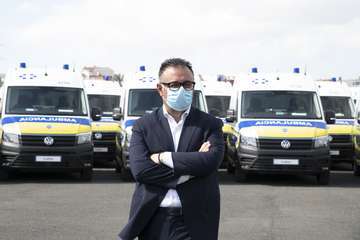 Presentación en Telde de la nueva flota de ambulancias de TSNU de Gran Canaria/Acfi Pres.
