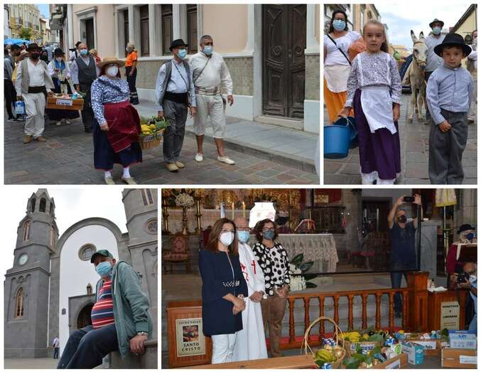 Momento de la ofrenda al santo patrono de la ciudad/TA.