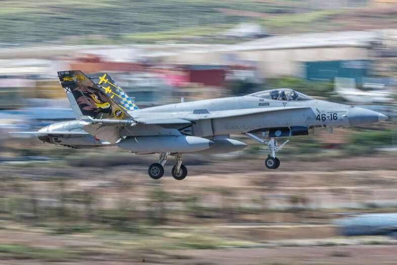 Imagen de archivo de un F-18 del Ala 46 / TA