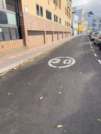 La calle recién asfaltada llena de hojas sueltas/TA.