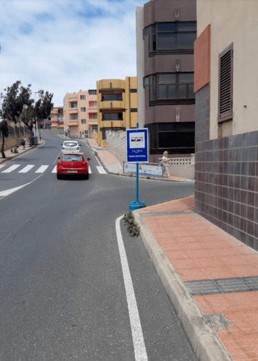 Señalización de la parada provisional/TA.