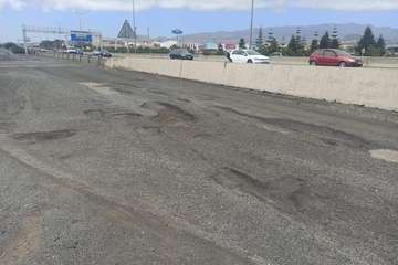  El tormento de los baches en el acceso a la GC-1 desde La Estrella (Telde)/TA.