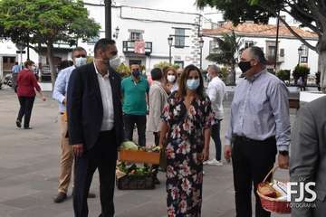 Ofrenda de la Corporación municipal al Cristo de Telde/TA y Francisco Javier Santana.