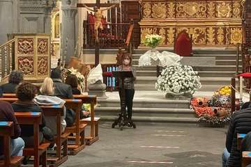 Lectura del pregón/Francisco Javier Santana y Antonio Alí.