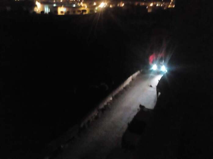 Calle de El Caracol a oscuras/TA.