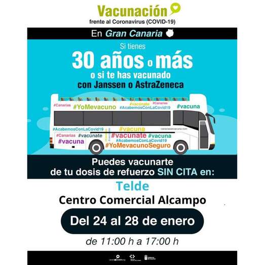 Cartel de la campaña de vacunación en La Mareta/TA.