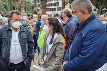 Concentración en la capital con presencia de teldenses para pedir que se siga buscando a Manuel Navarro/TA.