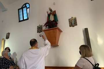 Bendición de la imagen de San Fermín/TA.