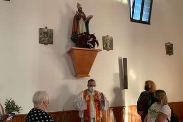 Bendición de la imagen de San Fermín/TA.