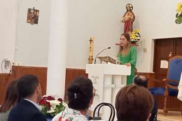 Pregón de las fiestas y homenaje a Gregoria González en la Parroquia de Santa Rita de Casia/TA.