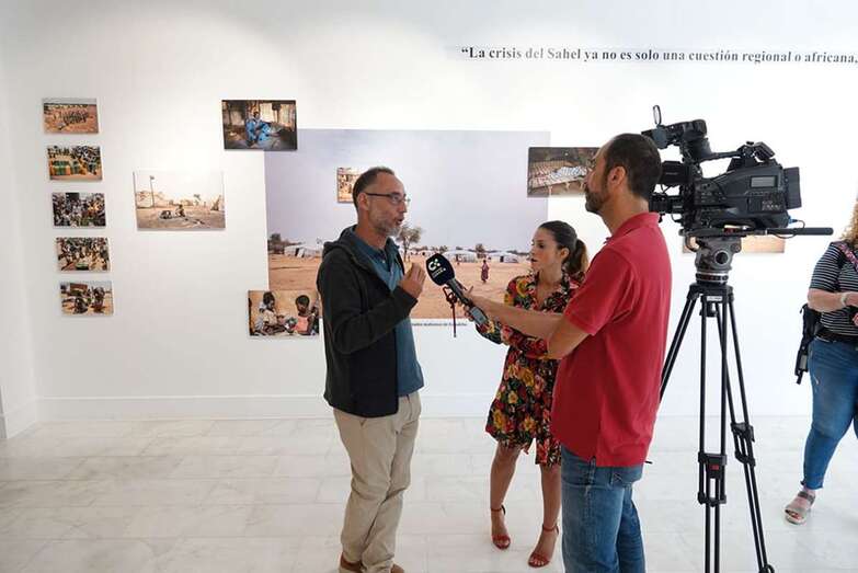 Naranjo durante la inauguración de la exposición 