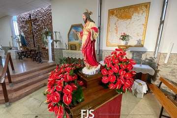Trono del Sagrado Corazón de La Garita, preparado para la procesión religiosa de este sábado/Francisco Javier Santana.