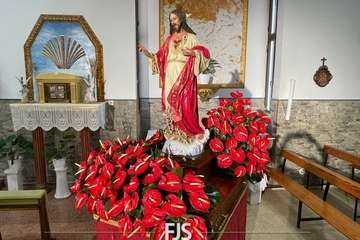Trono del Sagrado Corazón de La Garita, preparado para la procesión religiosa de este sábado/Francisco Javier Santana.