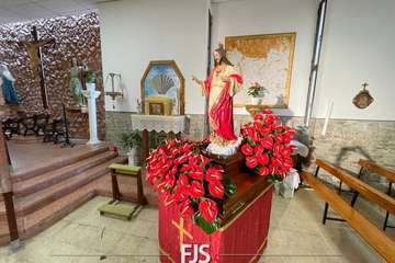 Trono del Sagrado Corazón de La Garita, preparado para la procesión religiosa de este sábado/Francisco Javier Santana.