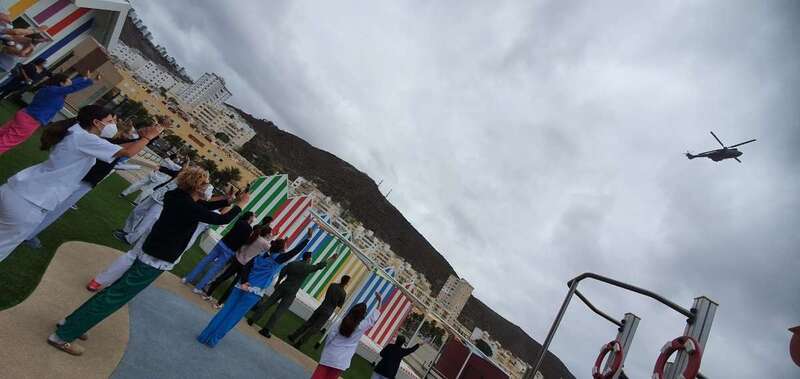 Un helicóptero sobrevoló la azotea del centro / TA