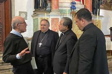 Visita del nuncio del Papa a la Basílica de Telde/Francisco Javier Santana y Antonio Alí.