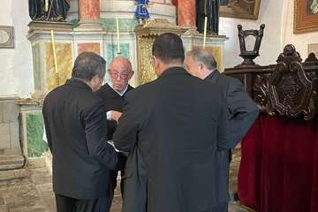 Visita del nuncio del Papa a la Basílica de Telde/Francisco Javier Santana y Antonio Alí.