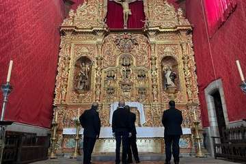 Visita del nuncio del Papa a la Basílica de Telde/Francisco Javier Santana y Antonio Alí.