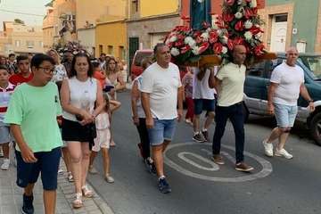 Procesión religiosa en Lomo Cementerio con motivo de la festividad de Santiago Apóstol/TA.