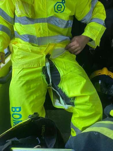 Estado de uno de los impermeables/TA.