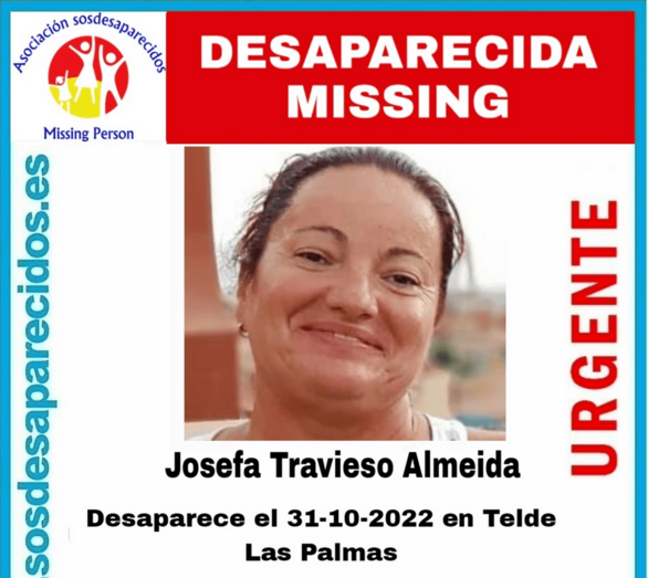 Cartel de búsqueda de Josefa Travieso Almeida/TA.