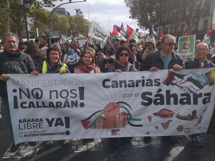 Teldenses en la protesta callejera en Madrid en favor de la autodeterminación del Sáhara(TA.
