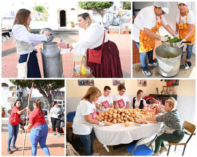 Collage de fotos de las actividades de este martes en Jinámar pueblo/Antonio Alí.