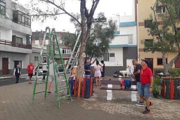 La Plaza de Los Pinos (Clavellinas), en modo navideño/TA.