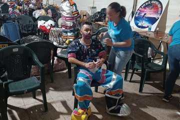 Actuación de la murga teldense Los Nietos de SaryManchez en la segunda fase del concurso carnavalero de la capital grancanaria/FJS Fotografía y TA.