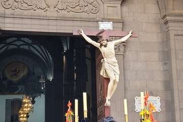 Procesión de la mantilla blanca en Vegueta/Jesús Ruiz Mesa.