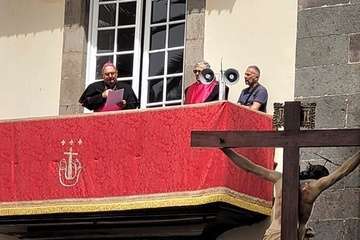 Procesión de la mantilla blanca en Vegueta/Jesús Ruiz Mesa.