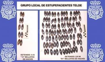 Droga incautada por la Policía Nacional de Telde en el Aeropuerto (TA)