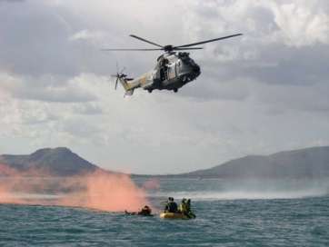 Simulacro de una operación de rescate del SAR (Foto TA)