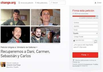 Captura de pantalla de la campaña en Change.org (Foto TA)