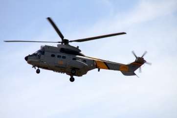 Helicóptero similar al siniestrado en aguas canarias (Foto Antonio Alí)